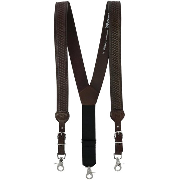 Nocona Men's Leather Basketweave Suspenders Assorted X-Large