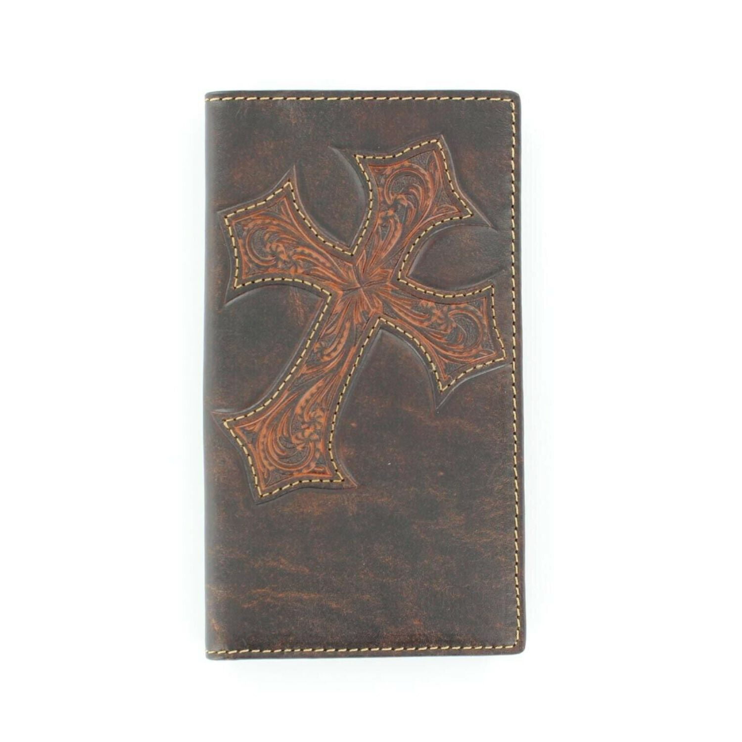Nocona Men's Tooled Cross Leather Rodeo Wallet N5487044