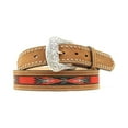 thumbnail image 1 of Nocona Men's Top Hand Southwestern Style Ribbon Nailheads Belt Medium Brown Distressed Red 40, 1 of 1