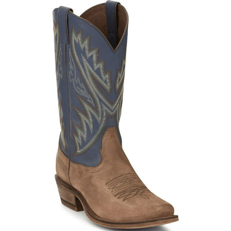 Nocona Mens HR5576 Jude 13 Square Toe Mid Calf Boots Blue 9 D Walmart