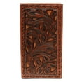 thumbnail image 1 of Nocona Mens Rodeo Floral Pierced Embossed Wallet Light Underlay Buck Lacing Tan, 1 of 2