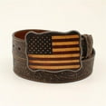 thumbnail image 1 of Nocona N2411402-36 1.50 in. Vintage Look Floral Embossed Strap USA Flag Buckle Belt, Brown - Size 36, 1 of 4
