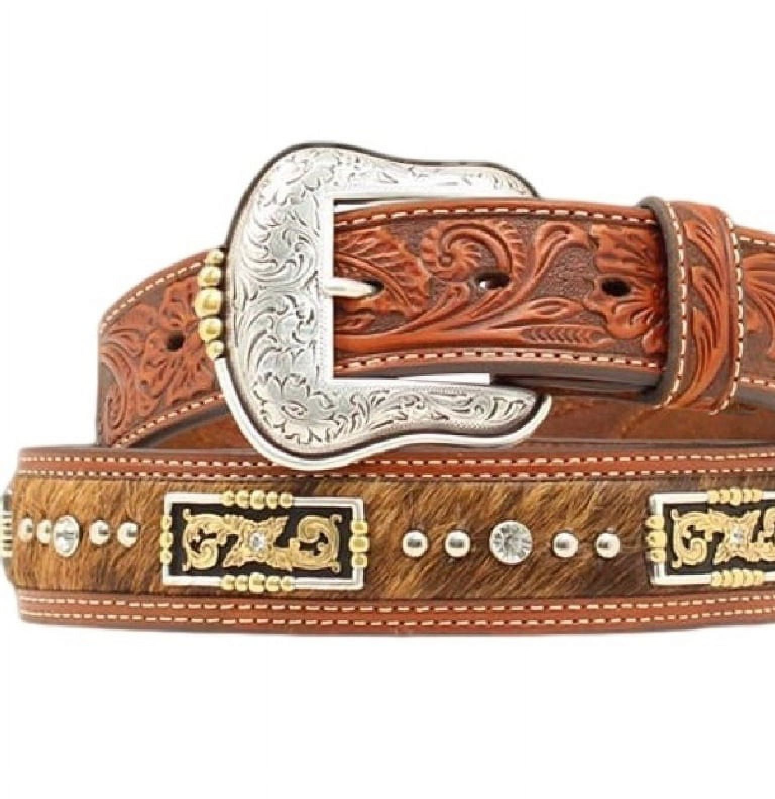 NOCONA Calf Hair Leather Concho Belt Size 36 ARIAT Men main image 3