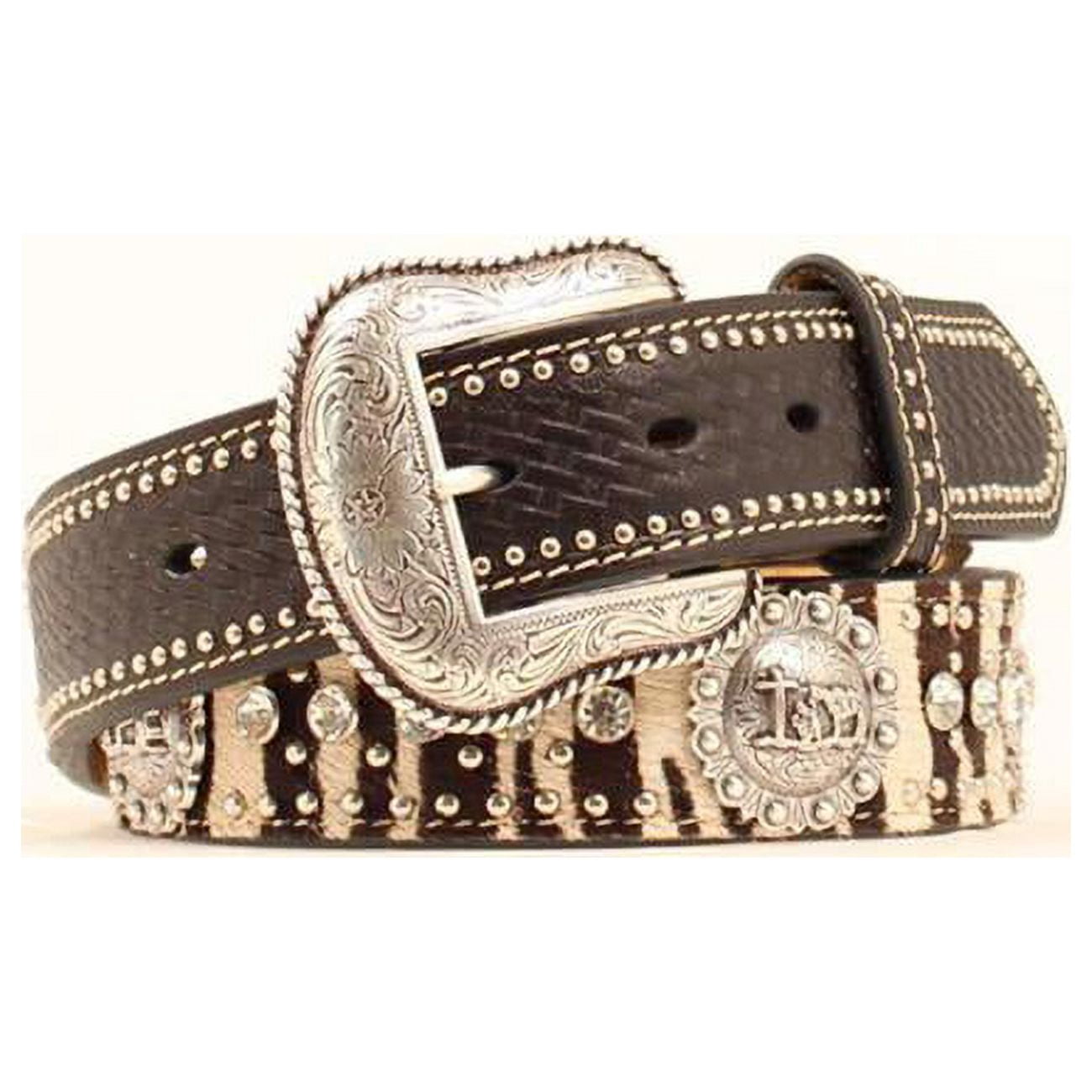 Nocona Black & White Hair leather Belt Nocona Men main image 2