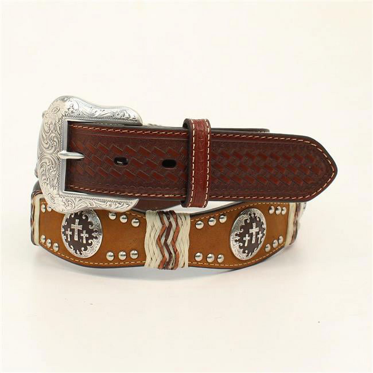 Nocona N2504402-36 Three Cross Concho Scallop Belt, 