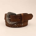 thumbnail image 1 of Nocona N320000902-M 1.50 in. Floral Designed Studs Down Strap Ladies Belt & Buckle, Brown - Medium, 1 of 1