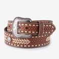thumbnail image 1 of Nocona Men's Basket-Weave Western Brown Leather Belt N210006208, 1 of 2