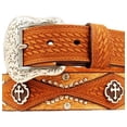 thumbnail image 1 of Nocona Western Belt Mens Leather Cross Concho Hair Copper N2496444, 1 of 1