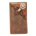 thumbnail image 1 of Nocona Western Wallet Mens Rodeo Checkbook Star Tooled Brown N5425402, 1 of 1