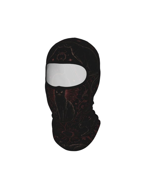 Nocturnal Cat Gothic Silhouette Print Unisex Balaclava Ski Mask Full Face Cover for Cold Weather & UV Protection, Breathable Cooling Helmet Liner