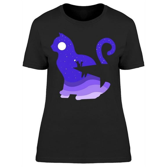 Nocturnal Cat T-Shirt Women -Image by Shutterstock, Female Small