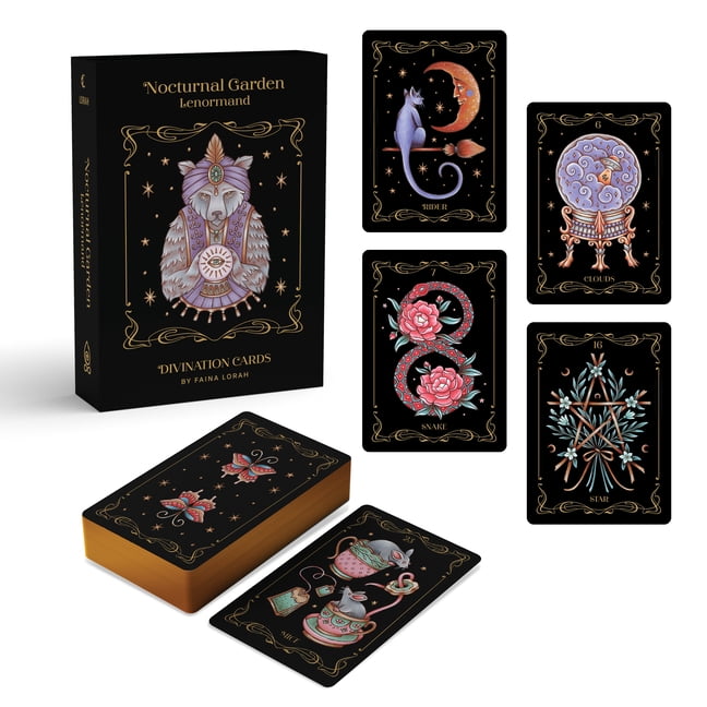 Nocturnal Garden Lenormand: (Lenormand Box Set with 36 Cards and Guide Book), (Paperback)