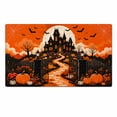 Borderd Rugs Nocturnal Mansion Web Border Rectangle Rug for Indoor Lounge Halloween ...