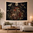 thumbnail image 1 of Nocturnal Mushrooms and Moths Under Starry Skies Dreamy Illustration for Nature Enthusiasts Botanical Fantasy Decor Halloween Gift Tapestry Wall Hanging for Bedroom and Living Room, 1 of 7