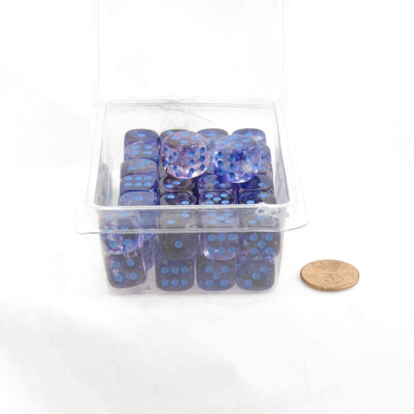 Nocturnal Nebula Dice Luminary with Blue Pips 12mm (1/2in) D6 Set of 50 Wondertrail