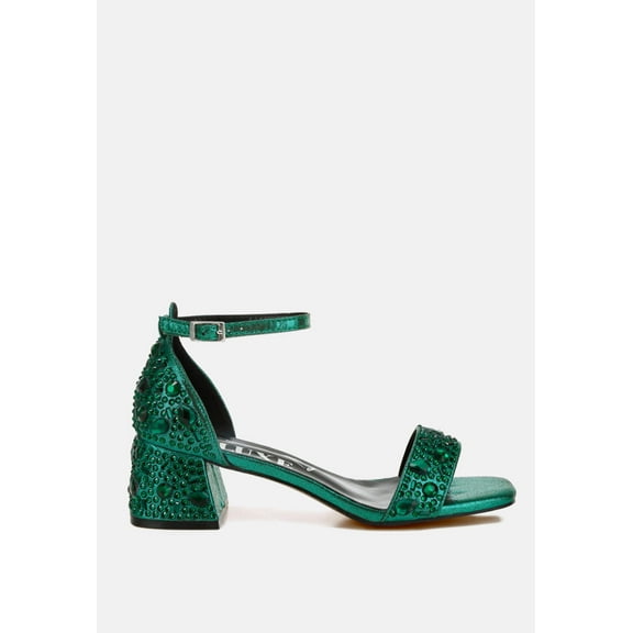 Nocturnal Rhinestone Embellished Shimmer Sandals