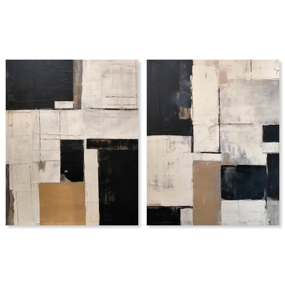 Nocturne Essence set Canvas Set of 2 Elegant Modern Art by Art Remedy, Gallery Wrapped, 36 x 45