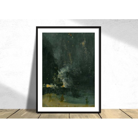 Nocturne In Black And Gold The Falling Rocket James Whistler Vintage Art Reproduction, Unframed Canvas 8x10in