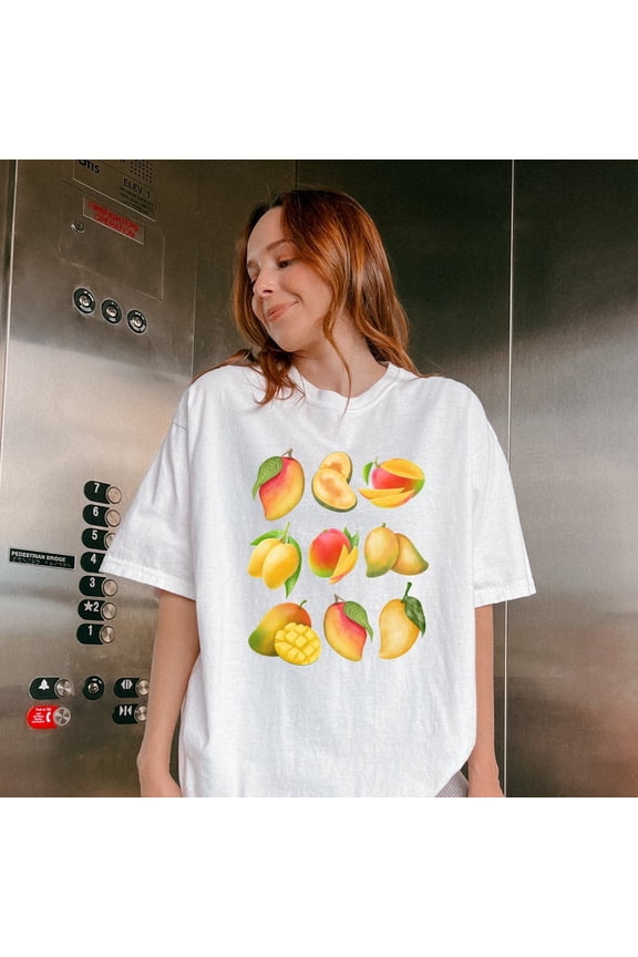 Boho Mango Vintage Fruit Graphic Trendy Gift Tee Shirt WHITE Unisex S-5XL Shirt