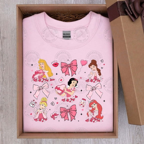 Nodb Coquette Love Cartoon Shirt Pink Heart Princess Couple V Day Style LIGHT PINK S-5XL