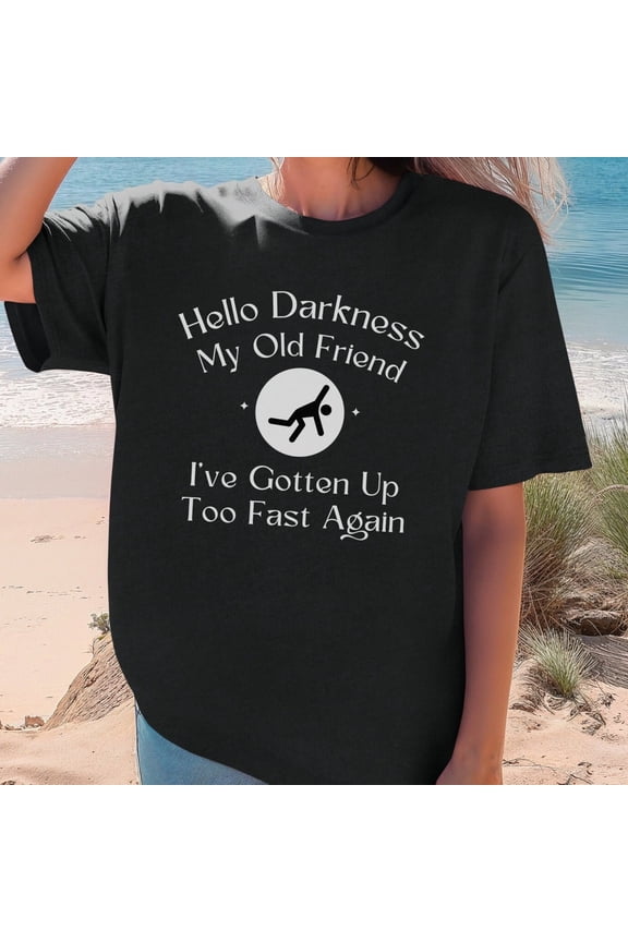 Funny Blackout Tee Hello Darkness My Old Friend Shirt BLACK Unisex S-5XL Shirt