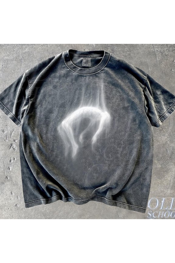 Ghost Falling Reaper Acid Wash Skull Gothic Grunge Tee DARK HEATHER Unisex S-5XL