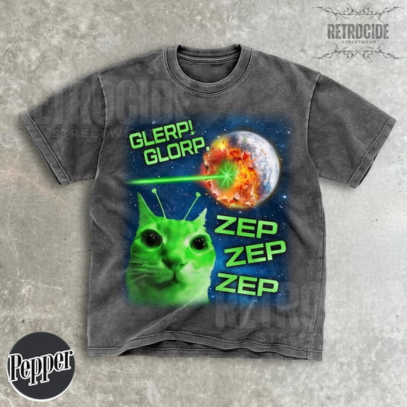 Nodb Glerp Glorp Funny Cat Shirt Brainrot T-Shirt DARK HEATHER Unisex S-5XL Shirt