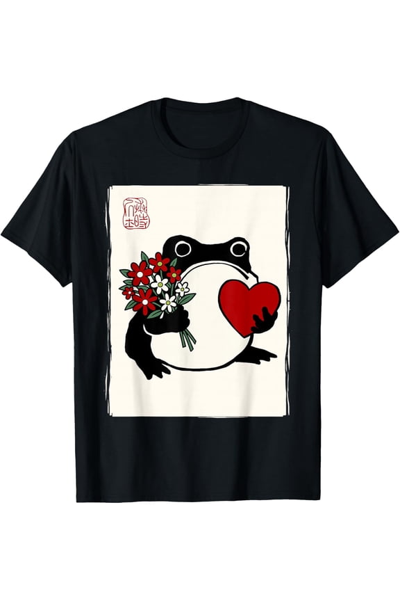 Grumpy Frog Japanese Men Women St. V-Day T-Shirt BLACK Unisex S-5XL Shirt
