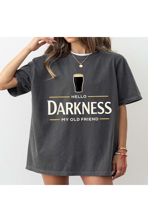 Hello Darkness My Old Friend Irish Beer Lucky Day T-Shirt DARK HEATHER Unisex S-5XL