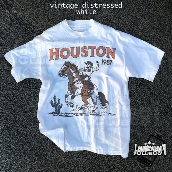 Nodb Houston Texas Western Graphic Tee, Cowrodeo Shirt WHITE Unisex S-5XL Shirt