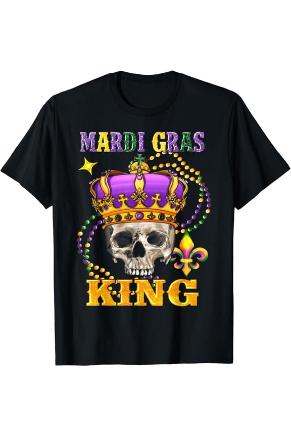 Mardi Gras King Men Carnival Outfit Gift Mardi Gras Mens T-Shirt BLACK S-5XL