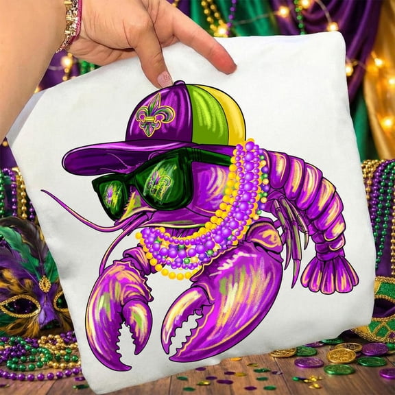 Nodb Mardi Gras Shirt Crawfish Fleur De Lis Retro Coquette King Cake Style WHITE S-5XL