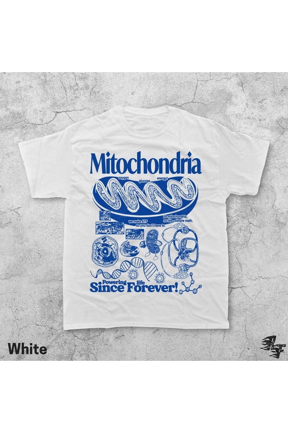 Mitochondria Science T-Shirt Stem Learning Gift Biology Graphic Tee WHITE S-5XL