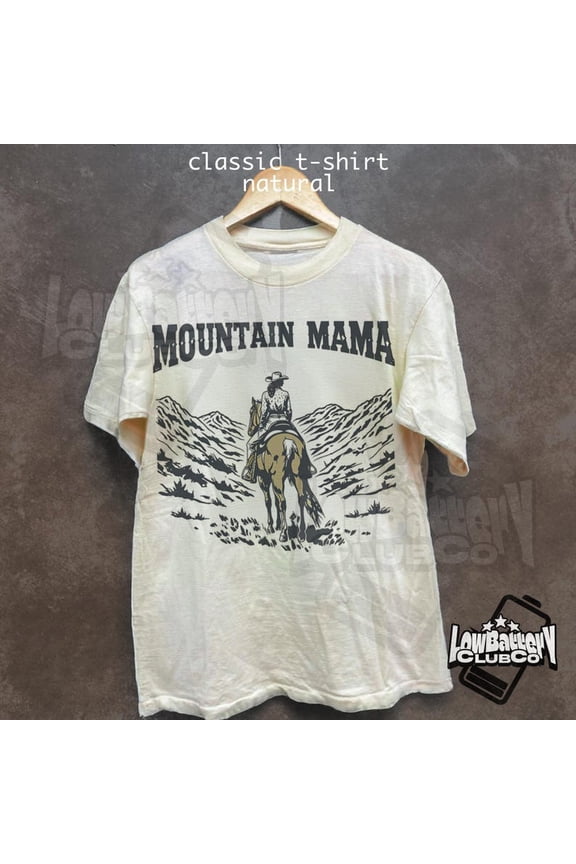 Mountain Mama Graphic Tee Nature Adventure T-Shirt Countrycore Outdoorsy SAND S-5XL