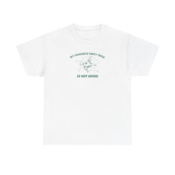 Nodb My Favourite Party Trick Is Not Going T-Shirt, Bunny Shirt, Relatable Tee WHITE S-5XL