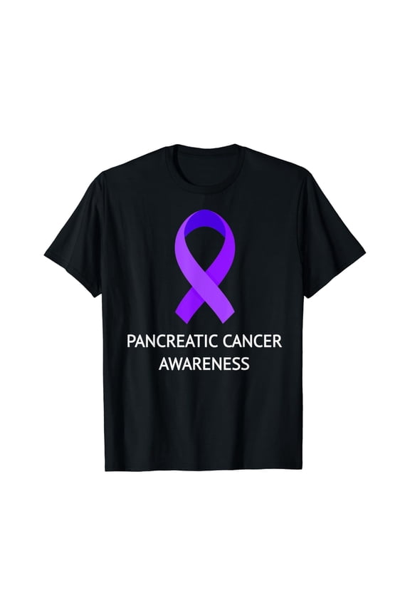 Purple Pancreatic Cancer Awareness Shirt World Cancer Day T-Shirt BLACK S-5XL
