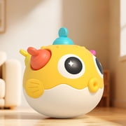 Nodding Tumbler Ringing Audiovisual Toy, Pufferfish Non-Tip Interactive Play Toy, Colorful Sensory Educational Toy, Desktop Fun Activity, Hand Eye Coordination, Indoor Entertainment Toy