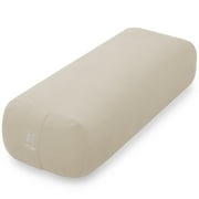 Node Fitness Yoga Meditation Cushion, 25 x 12 Rectangular Bolster with Organic Cotton Cover - Natural