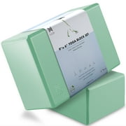 Node Fitness Premium Yoga Block (Set of 2) - 4" Thick Foam Brick - Mint