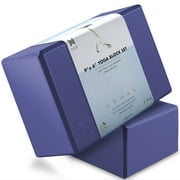 Node Fitness Premium Yoga Block (Set of 2) - 4" Thick Foam Brick - Royal Blue