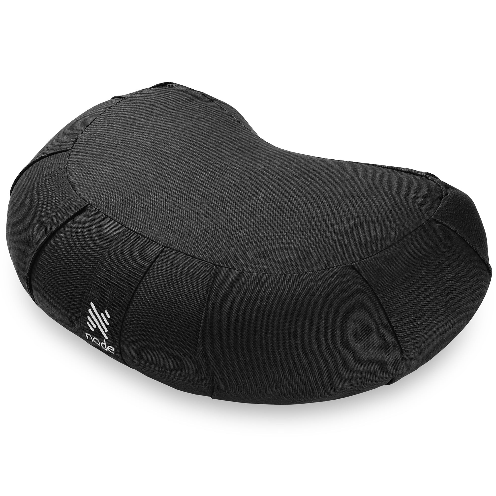 Node Fitness Zafu Meditation Cushion with Buckwheat Hulls, 17 Crescent  Yoga Bolster Pillow with Organic Cotton Cover - Gray