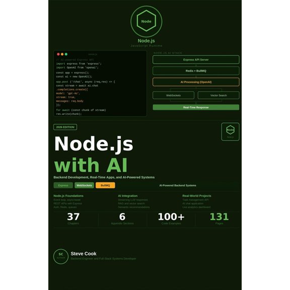 Node.js with AI: A Complete Beginner's Guide to Node.js, Backend Development, Real-Time Applications, and AI-Powered Sys, (Paperback)