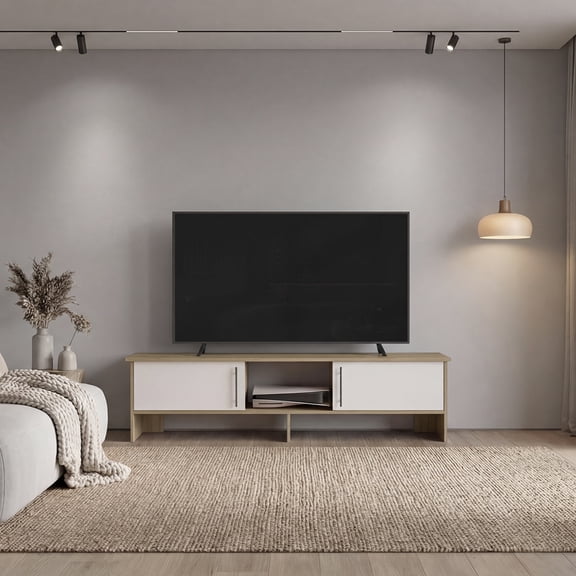 Noe Velmora 65" Entertainment Stand  Modern TV Console with Open Storage Shelves