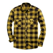 NoeCare Button Down Shirts for Men Big and Tall Shirt Fleece Flannel Shirts Causal Plaid Tops Fall Pockets Shirts