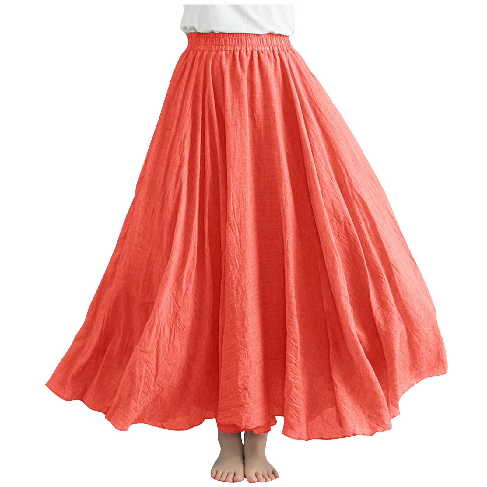 NoeCare Summer Skirts for Women 2024 Linen Skirt High Wasited Maxi Skirts Casual Midi Skirts Walmart