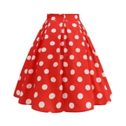 NoeCare Vinatge Skirts for Women 1950s Skirts Polka Dot Skirt Retro Midi Skirt Pleated Skirt A Line Swing Skirt Church Skirts, Women A Line Skirts Vintage Prom Skirts