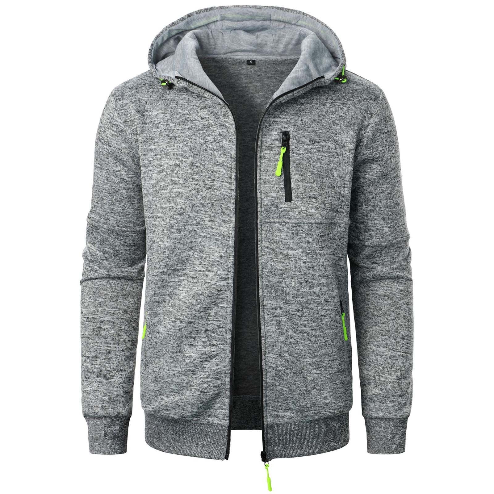 Jvini Men s Ultra Soft Sherpa Lined Hoodie Heavy Duty Full Zip Fleece Lining Winter Sweatshirts Sizes M 5XL Walmart