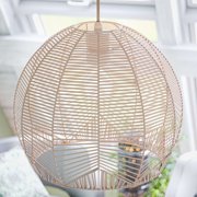 Noel 1-Light Rattan Pendant - White