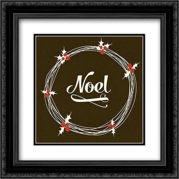Noel 2x Matted 20x20 Black Ornate Framed Art Print by Perrenoud, Aubree