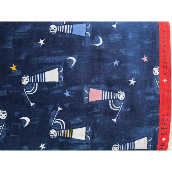 Noel - Angels Singing - Navy Unbleached Fabric- Alexia Marcelle Abegg - Cotton+Steel - Quilting Cotton - C5135-001